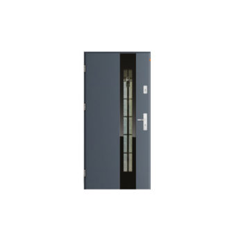 Drzwi zewnętrzne metalowe z drewnianą futryną – Mikea – Lanza T6