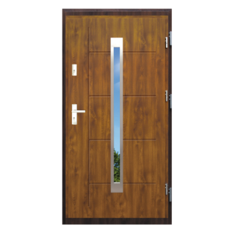 Drzwi zewnętrzne stalowe z drewnianą futryną – Disting Nicollo 11